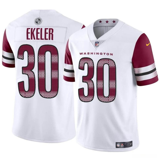 Youth Washington Commanders #30 Austin Ekeler White Vapor Limited Football Stitched Jersey